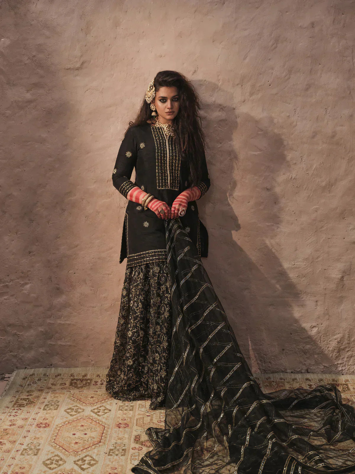 Erum Khan | Shab Siyah 23 | Noor by Erum Khan - Designer Dress  - Type : Wedding Dress - Available at Libayah - 100% Original 