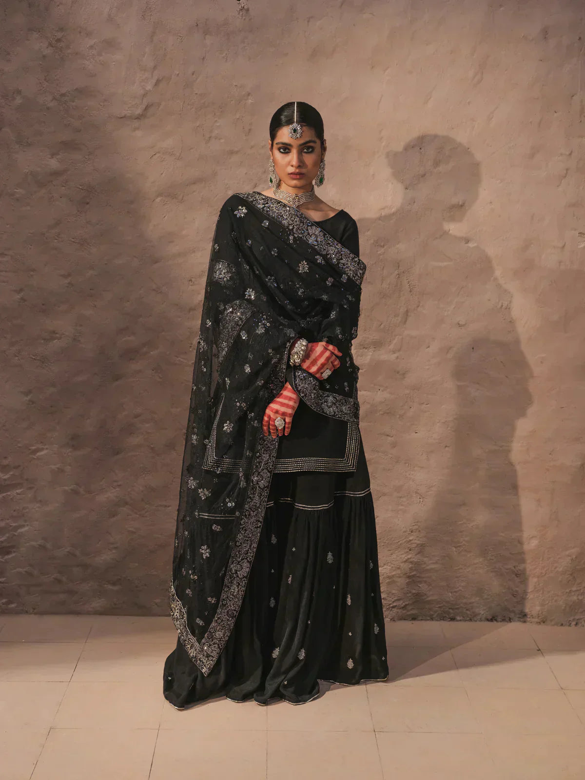 Erum Khan | Shab Siyah 23 | Aaina by Erum Khan - Designer Dress  - Type : Wedding Dress - Available at Libayah - 100% Original 