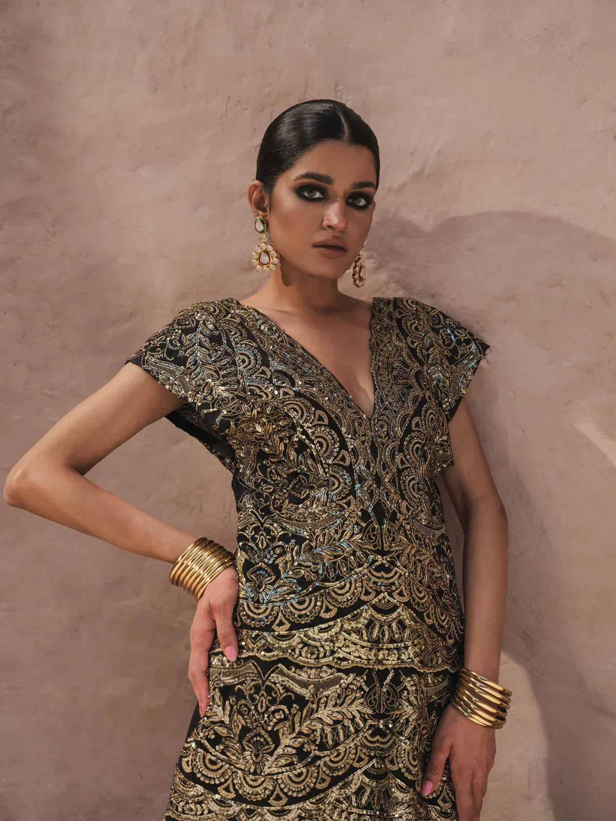 Erum Khan | Shab Siyah 23 | Seraab by Erum Khan - Designer Dress  - Type : Wedding Dress - Available at Libayah - 100% Original 