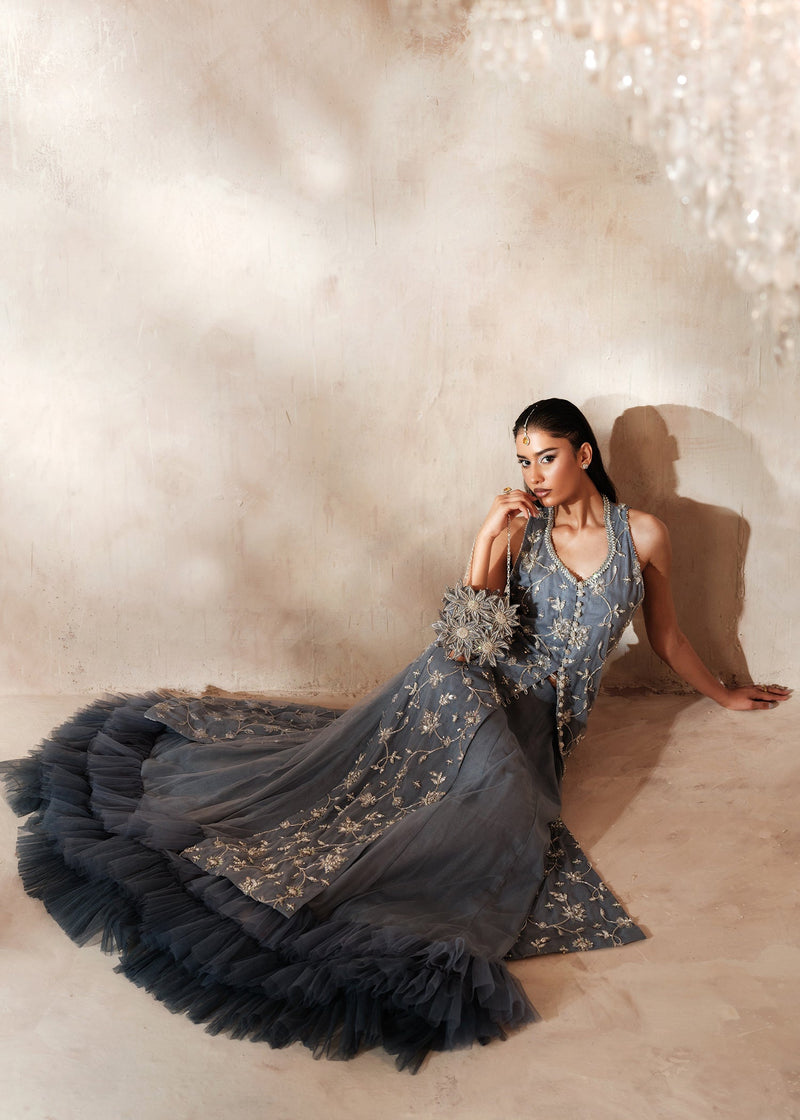 Mahum Asad | Soiree Formals | Grey Dove by Mahum Asad - Designer Dress - Type: Ladies Clothes - Available at Libayah - 100% Original