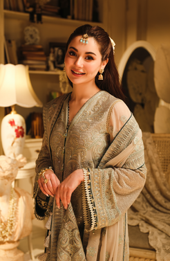 HSY | Rehana Wedding Formal | Falak - Embroidered Chiffon Ensemble by HSY - Designer Dress - Type: Ladies Clothes - Available at Libayah - 100% Original