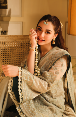 HSY | Rehana Wedding Formal | Falak - Embroidered Chiffon Ensemble by HSY - Designer Dress - Type: Ladies Clothes - Available at Libayah - 100% Original