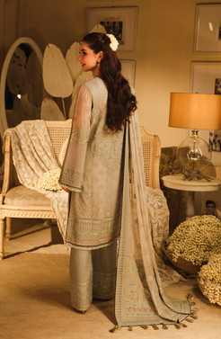 HSY | Rehana Wedding Formal | Falak - Embroidered Chiffon Ensemble by HSY - Designer Dress - Type: Ladies Clothes - Available at Libayah - 100% Original