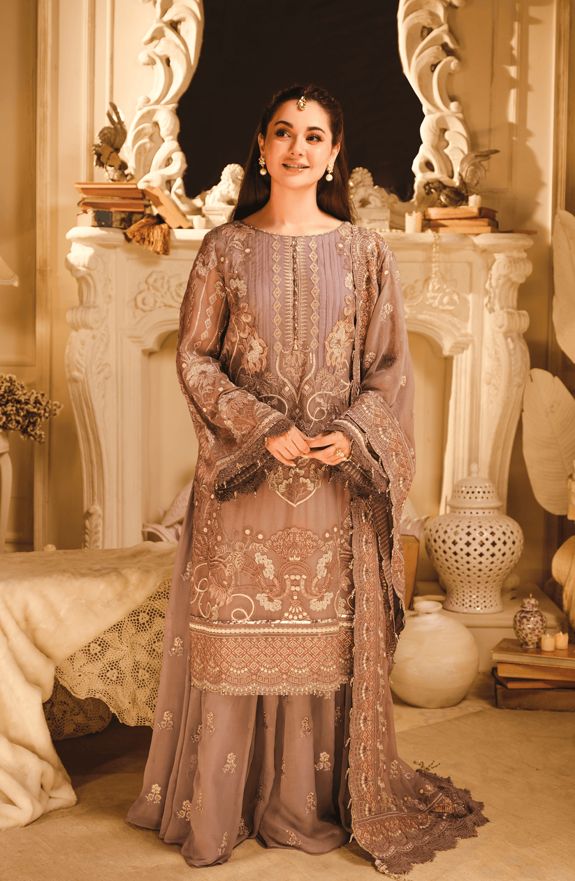 HSY | Rehana Wedding Formal | Suroor - Embroidered Chiffon Ensemble by HSY - Designer Dress - Type: Ladies Clothes - Available at Libayah - 100% Original
