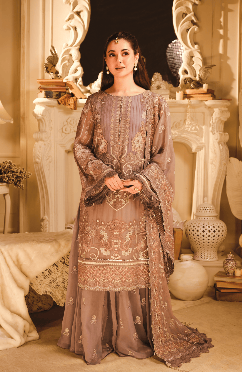 HSY | Rehana Wedding Formal | Suroor - Embroidered Chiffon Ensemble by HSY - Designer Dress - Type: Ladies Clothes - Available at Libayah - 100% Original