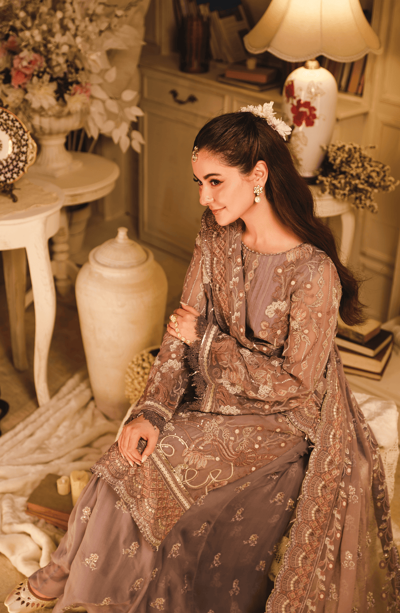 HSY | Rehana Wedding Formal | Suroor - Embroidered Chiffon Ensemble by HSY - Designer Dress - Type: Ladies Clothes - Available at Libayah - 100% Original