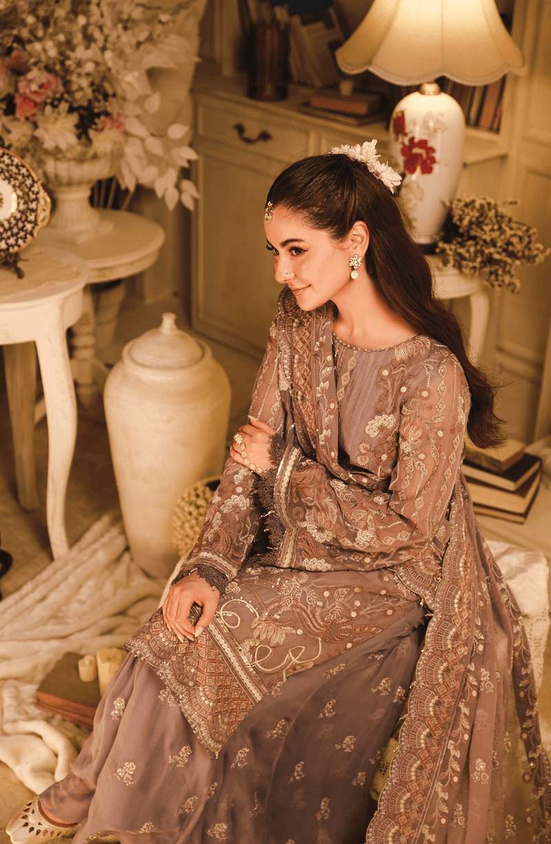 HSY | Rehana Wedding Formal | Suroor - Embroidered Chiffon Ensemble by HSY - Designer Dress - Type: Ladies Clothes - Available at Libayah - 100% Original
