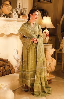 HSY | Rehana Wedding Formal | Husn - Embroidered Chiffon Ensemble by HSY - Designer Dress - Type: Ladies Clothes - Available at Libayah - 100% Original