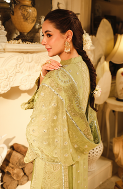 HSY | Rehana Wedding Formal | Husn - Embroidered Chiffon Ensemble by HSY - Designer Dress - Type: Ladies Clothes - Available at Libayah - 100% Original
