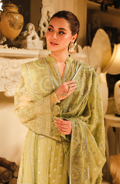 HSY | Rehana Wedding Formal | Husn - Embroidered Chiffon Ensemble by HSY - Designer Dress - Type: Ladies Clothes - Available at Libayah - 100% Original