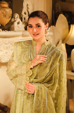 HSY | Rehana Wedding Formal | Husn - Embroidered Chiffon Ensemble by HSY - Designer Dress - Type: Ladies Clothes - Available at Libayah - 100% Original