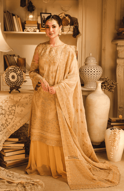 HSY | Rehana Wedding Formal | Hoor - Embroidered Chiffon Ensemble by HSY - Designer Dress - Type: Ladies Clothes - Available at Libayah - 100% Original
