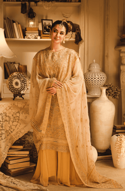 HSY | Rehana Wedding Formal | Hoor - Embroidered Chiffon Ensemble by HSY - Designer Dress - Type: Ladies Clothes - Available at Libayah - 100% Original