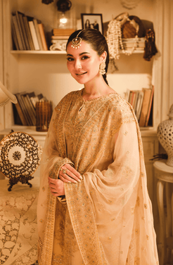 HSY | Rehana Wedding Formal | Hoor - Embroidered Chiffon Ensemble by HSY - Designer Dress - Type: Ladies Clothes - Available at Libayah - 100% Original