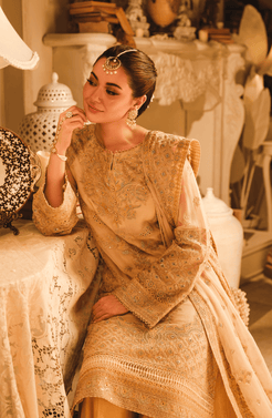 HSY | Rehana Wedding Formal | Hoor - Embroidered Chiffon Ensemble by HSY - Designer Dress - Type: Ladies Clothes - Available at Libayah - 100% Original