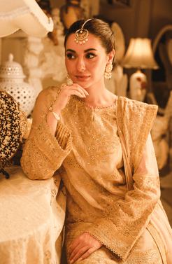HSY | Rehana Wedding Formal | Hoor - Embroidered Chiffon Ensemble by HSY - Designer Dress - Type: Ladies Clothes - Available at Libayah - 100% Original