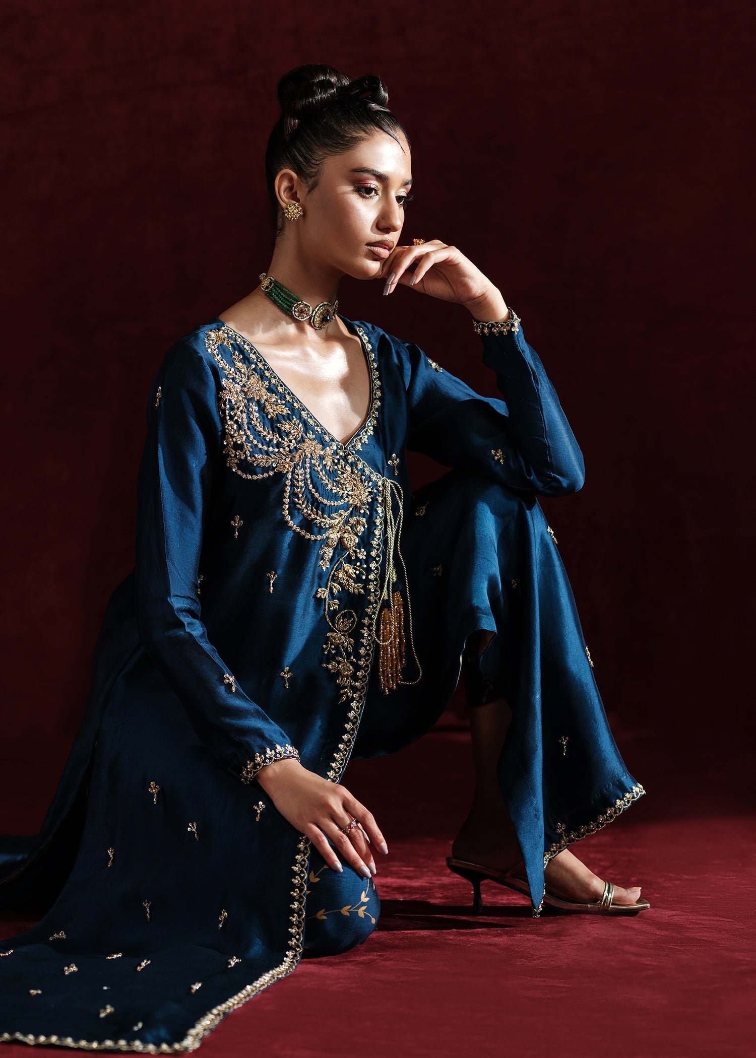 Mahum Asad | Soiree Formals | Marine by Mahum Asad - Designer Dress - Type: Ladies Clothes - Available at Libayah - 100% Original