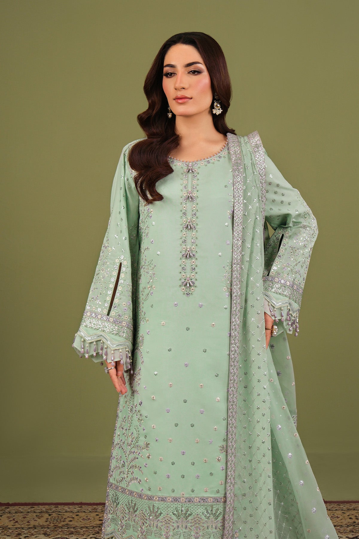 Alizeh | Luxe Raw Silk | AF-RS-15-Pearly by Alizeh - Designer Dress  - Type : Ladies Clothes - Available at Libayah - 100% Original 