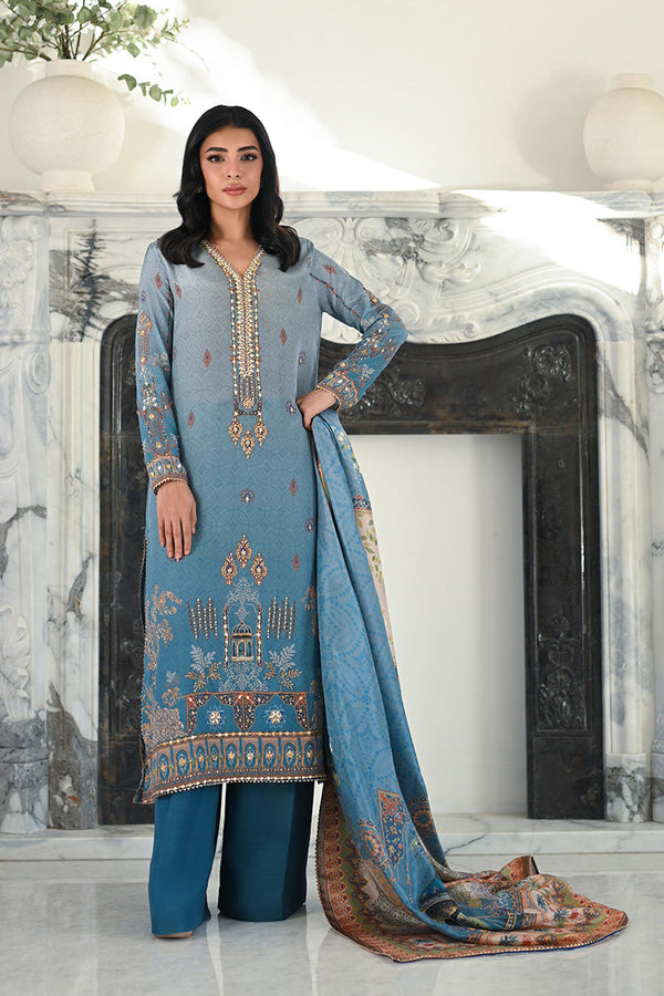 Mina Hasan | Signature Pret | Blue Lagoon - by Libayah - Registered Vendor of : Mina Hasan - 100% Original Designer Dress