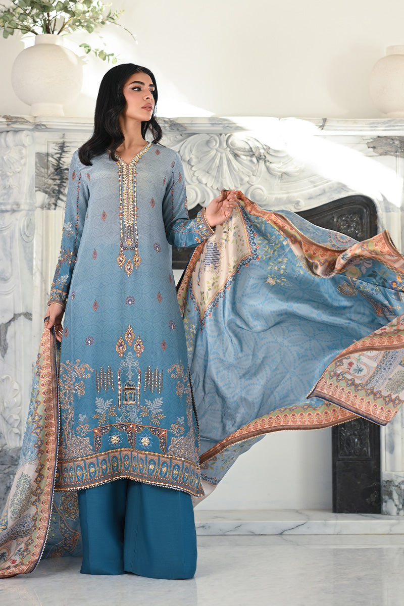 Mina Hasan | Signature Pret | Blue Lagoon - by Libayah - Registered Vendor of : Mina Hasan - 100% Original Designer Dress