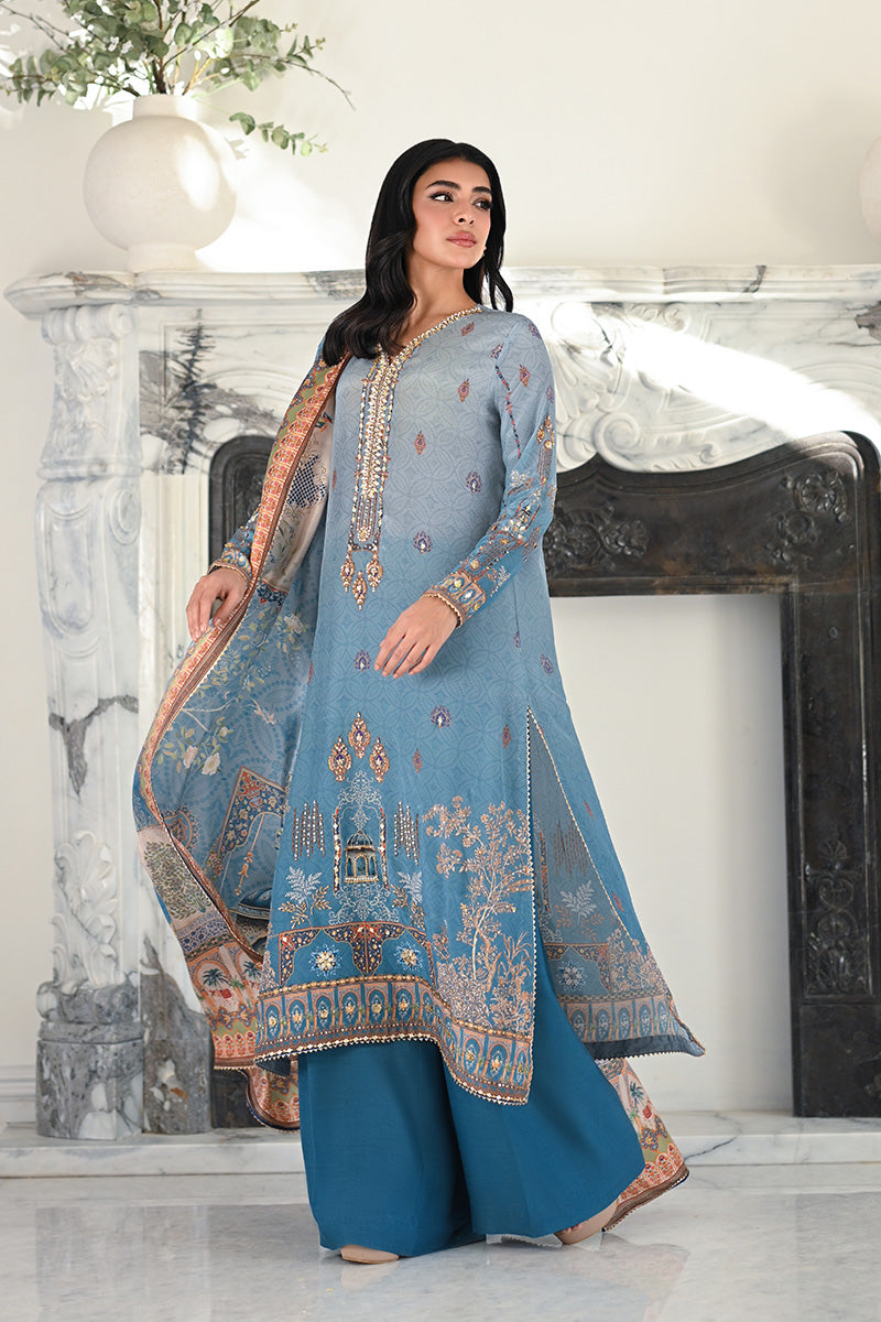 Mina Hasan | Signature Pret | Blue Lagoon - by Libayah - Registered Vendor of : Mina Hasan - 100% Original Designer Dress