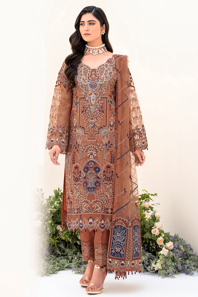 Ramsha | Minhal Organza Collection | M-808 by Ramsha - Designer Dress - Type: Ladies Clothes - Available at Libayah - 100% Original
