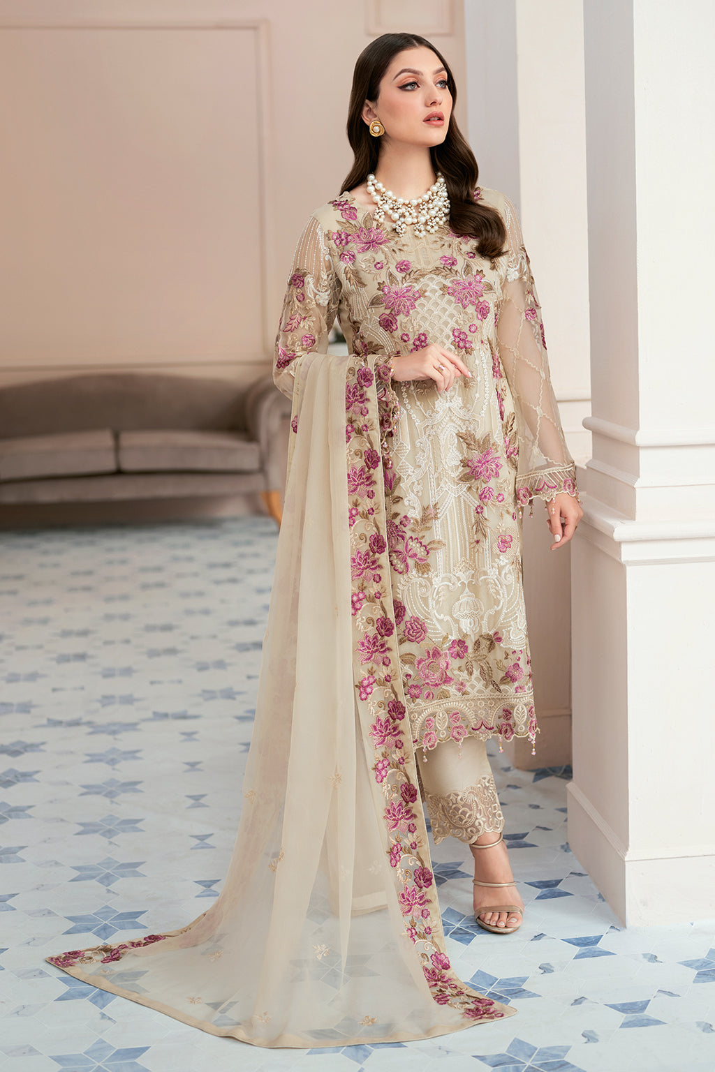 Ramsha | Rangoon Chiffon Collection 24 | D-909 by Ramsha - Designer Dress - Type: Ladies Clothes - Available at Libayah - 100% Original