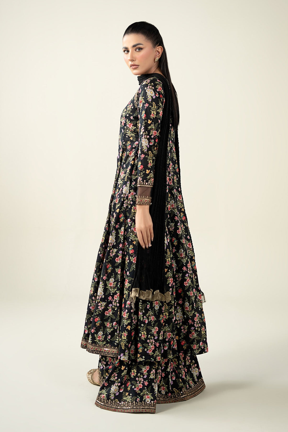 Maria B | Luxury Winter Pret 25 | DW-EA24-81R1-Black by Maria B - Designer Dress  - Type : Ladies Clothes - Available at Libayah - 100% Original 