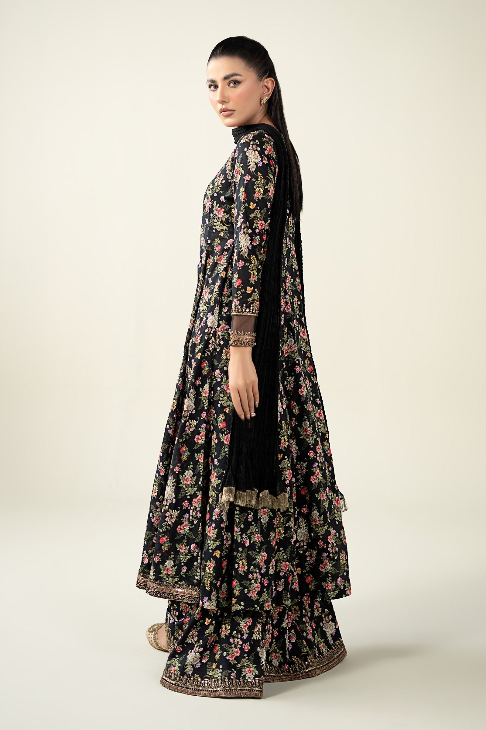 Maria B | Luxury Winter Pret 25 | DW-EA24-81R1-Black by Maria B - Designer Dress  - Type : Ladies Clothes - Available at Libayah - 100% Original 