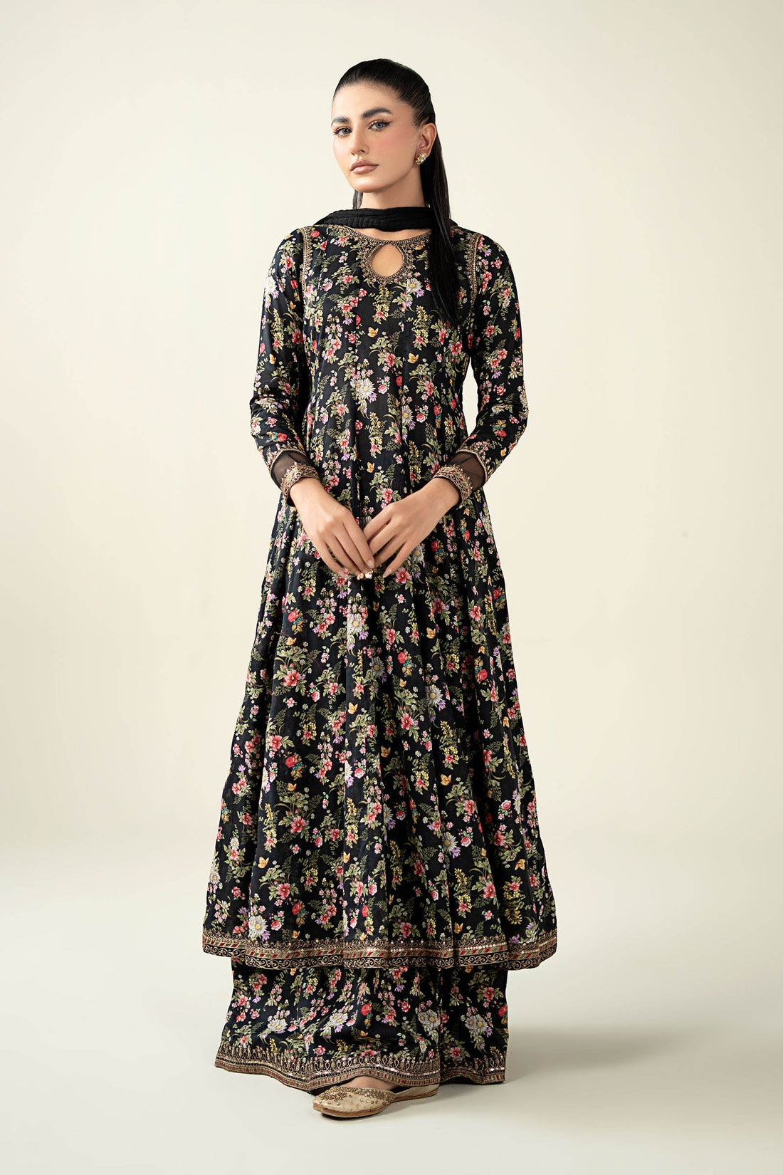 Maria B | Luxury Winter Pret 25 | DW-EA24-81R1-Black by Maria B - Designer Dress  - Type : Ladies Clothes - Available at Libayah - 100% Original 