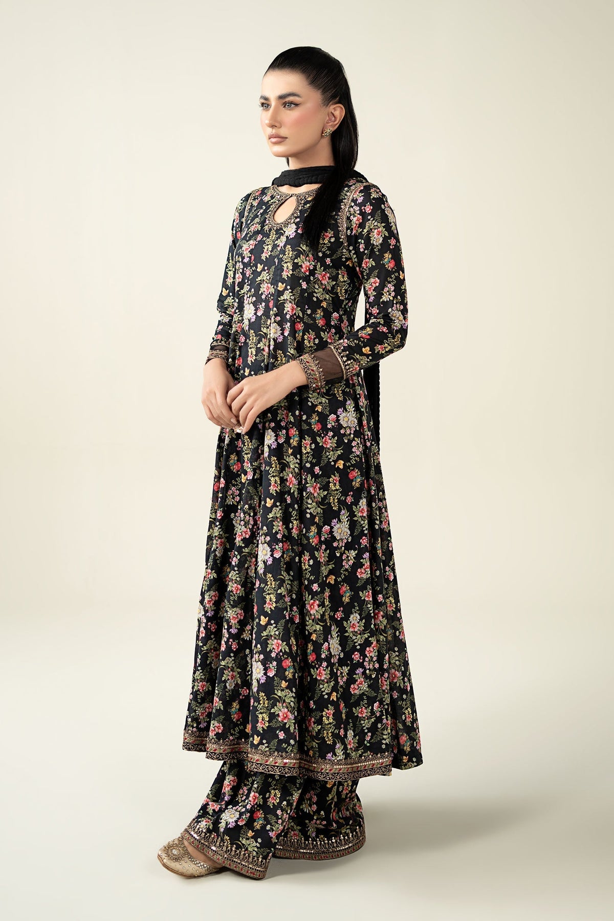 Maria B | Luxury Winter Pret 25 | DW-EA24-81R1-Black by Maria B - Designer Dress  - Type : Ladies Clothes - Available at Libayah - 100% Original 