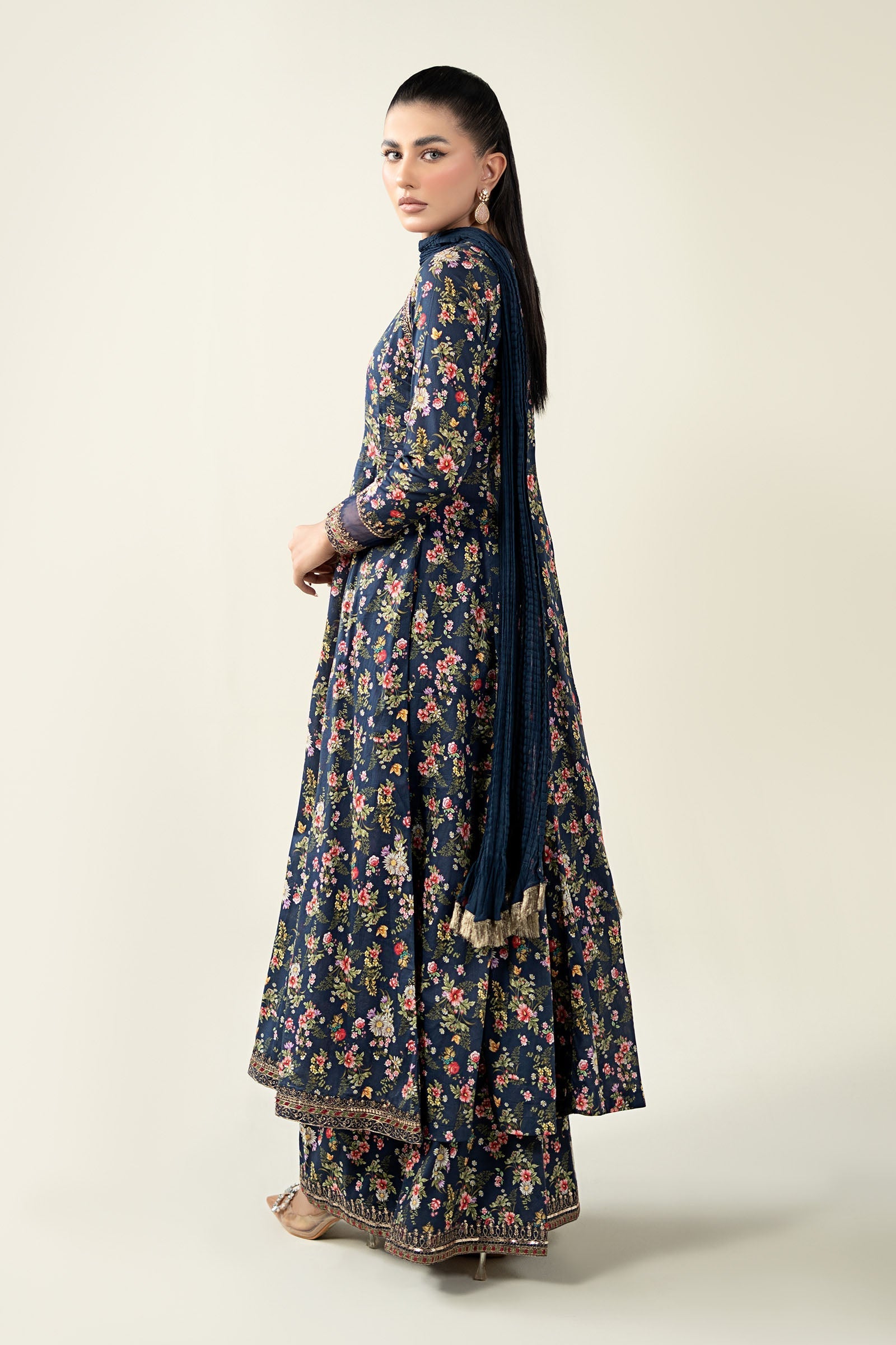 Maria B | Luxury Winter Pret 25 | DW-EA24-81R1-Blue by Maria B - Designer Dress  - Type : Ladies Clothes - Available at Libayah - 100% Original 