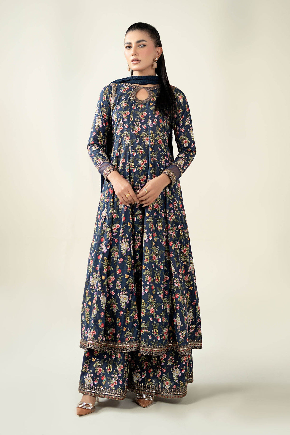 Maria B | Luxury Winter Pret 25 | DW-EA24-81R1-Blue by Maria B - Designer Dress  - Type : Ladies Clothes - Available at Libayah - 100% Original 