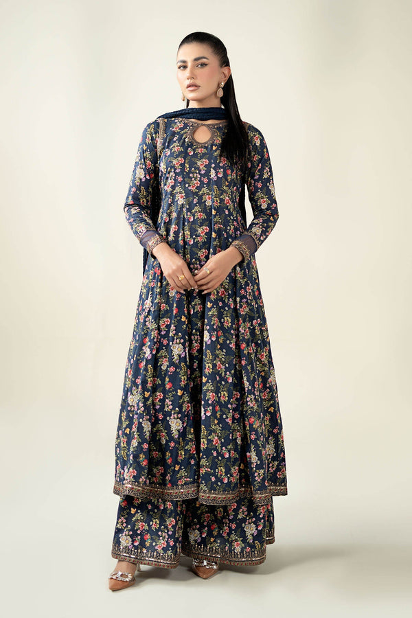Maria B | Luxury Winter Pret 25 | DW-EA24-81R1-Blue by Maria B - Designer Dress  - Type : Ladies Clothes - Available at Libayah - 100% Original 