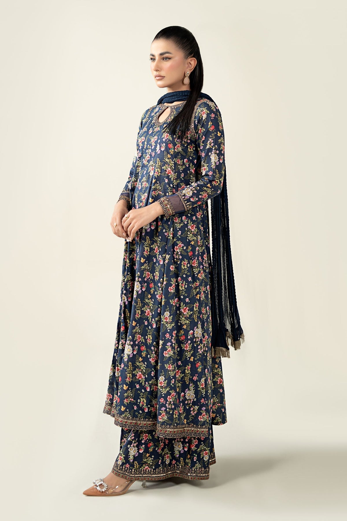 Maria B | Luxury Winter Pret 25 | DW-EA24-81R1-Blue by Maria B - Designer Dress  - Type : Ladies Clothes - Available at Libayah - 100% Original 