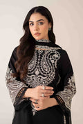 Maria B | Luxury Winter Pret 25 | DW-MN25-12-Black by Maria B - Designer Dress  - Type : Ladies Clothes - Available at Libayah - 100% Original 