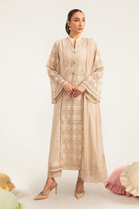 Maria B | Luxury Pret Pre Fall | DW-PF26-18-BEIGE by Maria B - Designer Dress  - Type : Ladies Clothes - Available at Libayah - 100% Original 