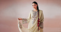 Maria B | Luxury Pret Pre Fall | DW-PF26-19-BEIGE by Maria B - Designer Dress  - Type : Ladies Clothes - Available at Libayah - 100% Original 