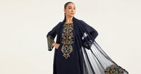 Maria B | Luxury Pret Pre Fall | DW-PF26-19-Blue by Maria B - Designer Dress  - Type : Ladies Clothes - Available at Libayah - 100% Original 