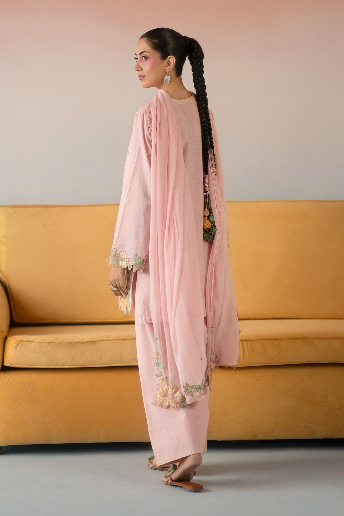 Maria B | Luxury Pret Pre Fall | DW-PF26-20-Light Pink by Maria B - Designer Dress  - Type : Ladies Clothes - Available at Libayah - 100% Original 