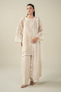 Maria B | Luxury Winter Pret 25 | DW-EA25-123-Off White by Maria B - Designer Dress  - Type : Ladies Clothes - Available at Libayah - 100% Original 