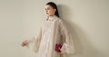Maria B | Luxury Winter Pret 25 | DW-EA25-123-Off White by Maria B - Designer Dress  - Type : Ladies Clothes - Available at Libayah - 100% Original 