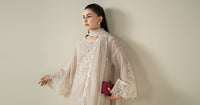 Maria B | Luxury Winter Pret 25 | DW-EA25-123-Off White by Maria B - Designer Dress  - Type : Ladies Clothes - Available at Libayah - 100% Original 