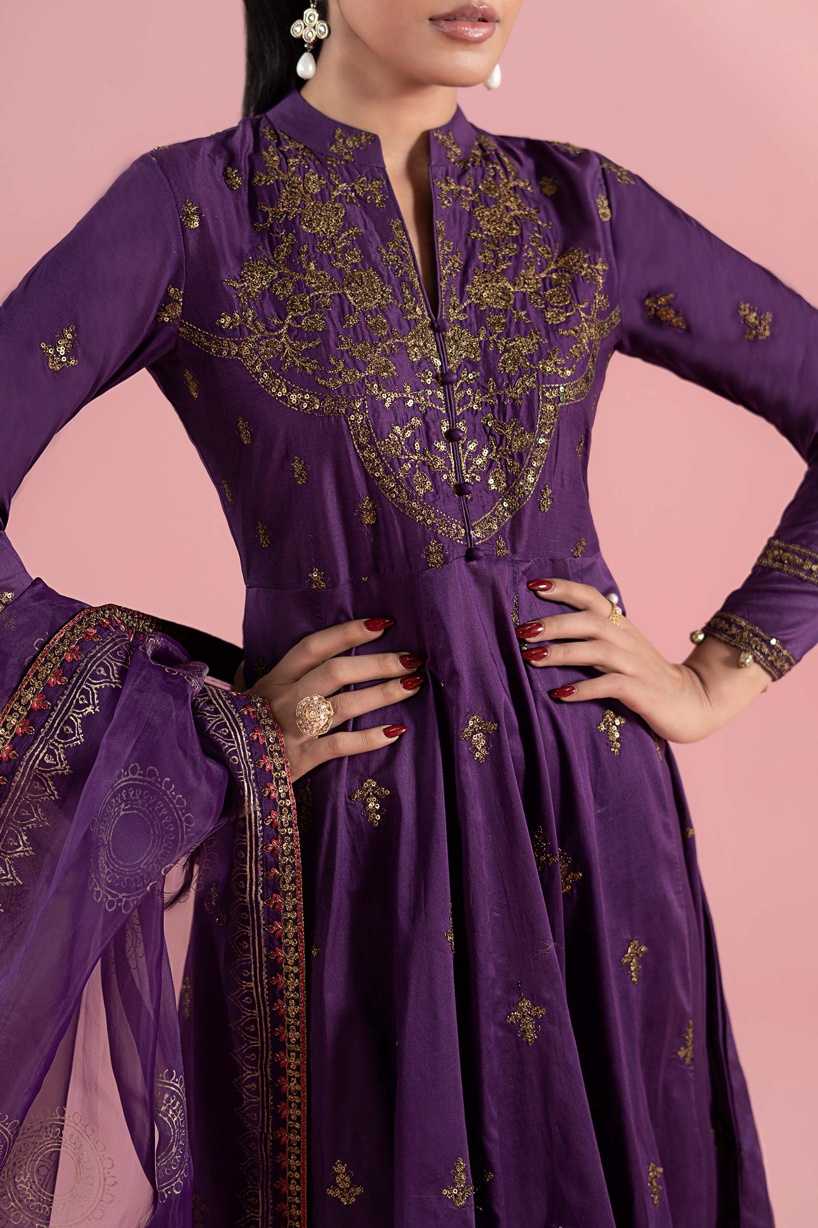 Maria B | Luxury Pret 25 | DW-EA25-12 by Maria B - Designer Dress - Type: Ladies Clothes - Available at Libayah - 100% Original