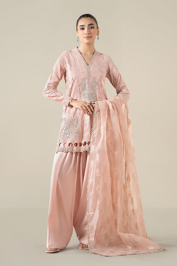 Maria B | Luxury Winter Pret 25 | DW-EA25-13-Peach by Maria B - Designer Dress  - Type : Ladies Clothes - Available at Libayah - 100% Original 