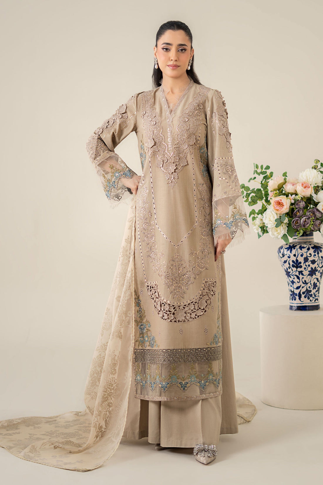Maria B | Luxury Pret 25 | DW-EA25-16 by Maria B - Designer Dress - Type: Ladies Clothes - Available at Libayah - 100% Original
