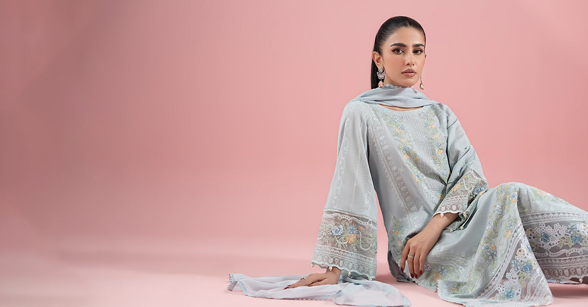 Maria B | Luxury Pret 25 | DW-EA25-25 by Maria B - Designer Dress - Type: Ladies Clothes - Available at Libayah - 100% Original
