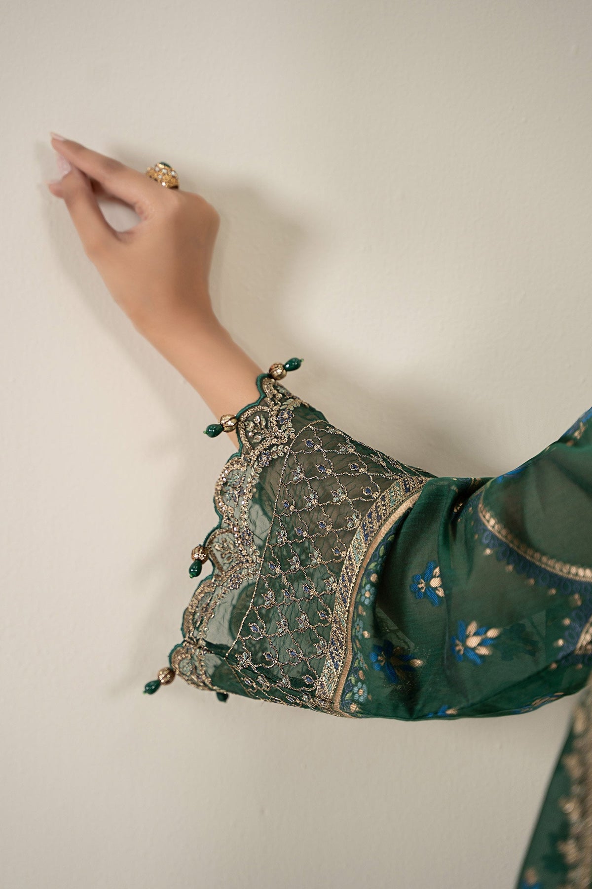 Maria B | Luxury Winter Pret 25 |DW-EA25-59-Green by Maria B - Designer Dress  - Type : Ladies Clothes - Available at Libayah - 100% Original 