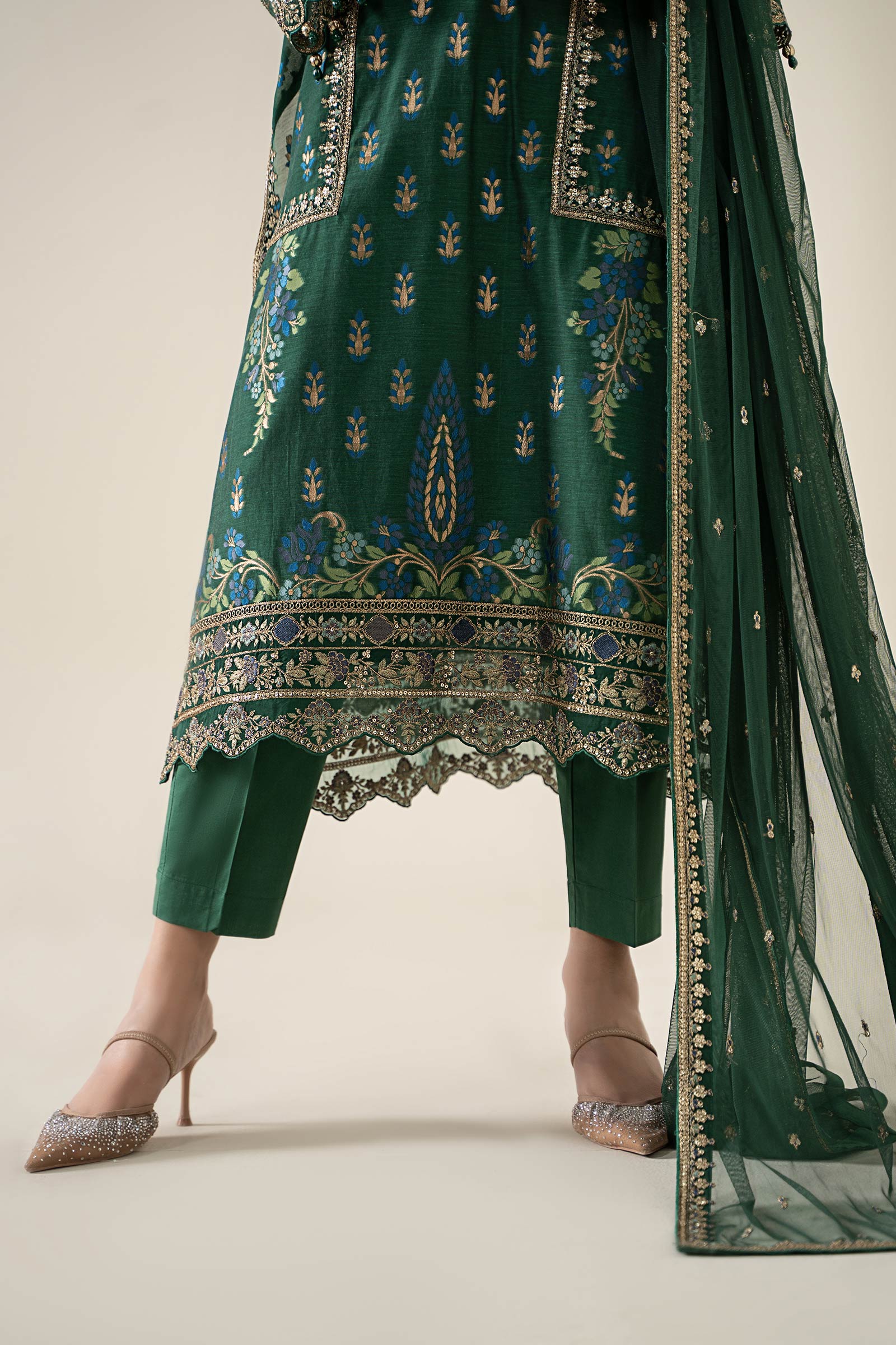 Maria B | Luxury Winter Pret 25 |DW-EA25-59-Green by Maria B - Designer Dress  - Type : Ladies Clothes - Available at Libayah - 100% Original 