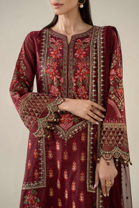 Maria B | Pre Fall Dresses | 3 Piece Embroidered Jacquard Suit Red by Maria B - Designer Dress  - Type : Ladies Clothes - Available at Libayah - 100% Original 